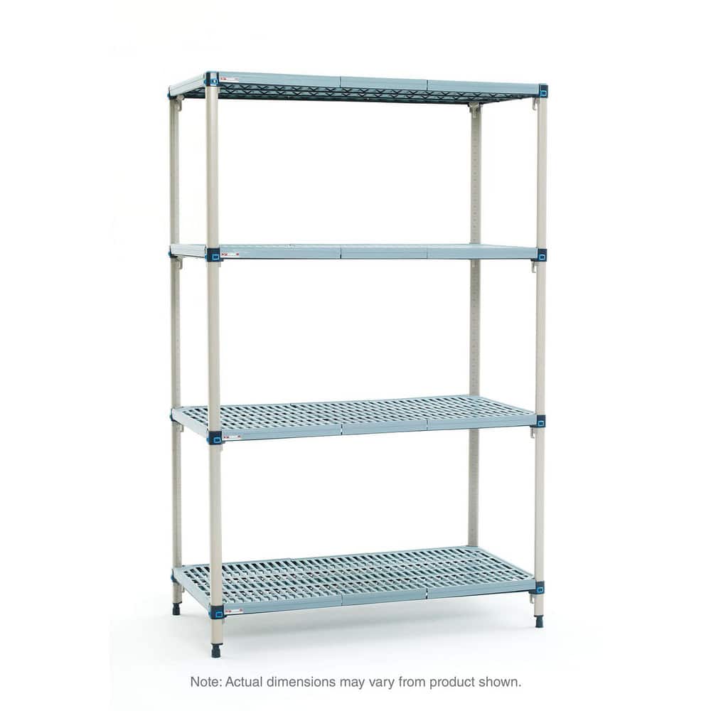 Plastic Shelving, Shelving Type: Starter , Shelf Style: Ventilated , Shelf Type: Adjustable , Shelf Capacity: 2000lb , Overall Height: 62.1875in  MPN:Q566G3