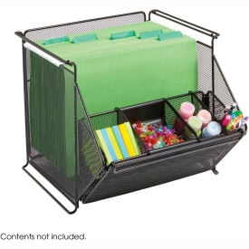 Safco® Onyx™ Stackable Mesh Storage Bins 2164BL