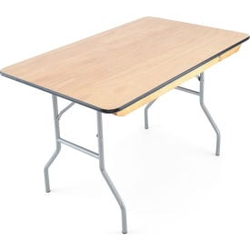 Atlas Commercial Wood Folding Banquet Table 48'' x 30'' Vinyl Edge - Titan Series WFT5-3048