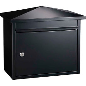 Winfield Series Summit Wall Mount Locking Mailbox WF-PM14 Black WF-PM14