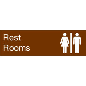 Engraved Sign - Rest Rooms - Brown EN19BN