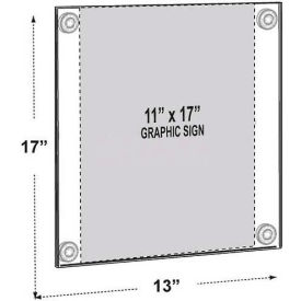 Global Approved 106608 Acrylic Sign Holder W/ Suction Cups 11