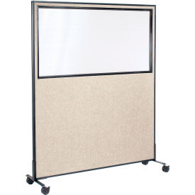 Interion® Mobile Office Partition Panel with Partial Window 60-1/4
