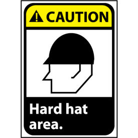 Caution Sign 14x10 Vinyl - Hard Hat Area CGA1PB
