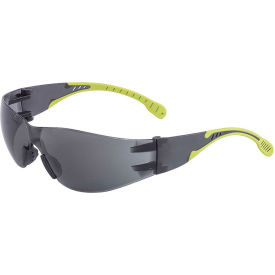 ERB® I-Fit Flex Frameless Safety Glasses Anti-Scratch Gray Lens Green Temples Pack of 12 - Pkg Qty 12 WEL16269GRGY