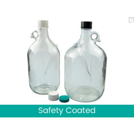 Qorpak® 128oz Safety Coated Clear Jug w/38-400 Neck Finish jug only 4PK GLA-08815