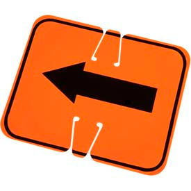 Cone Sign- Keep Left Black On Orange W/ Arrow One Sided - Pkg Qty 5 03-550-AKL