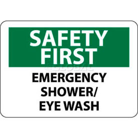 NMC SF45R OSHA Sign Safety First - Emergency Shower/Eye Wash 7