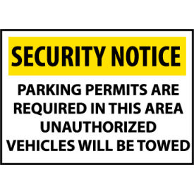 Security Notice Plastic - Parking Permits Are Required In This Area SN24RC