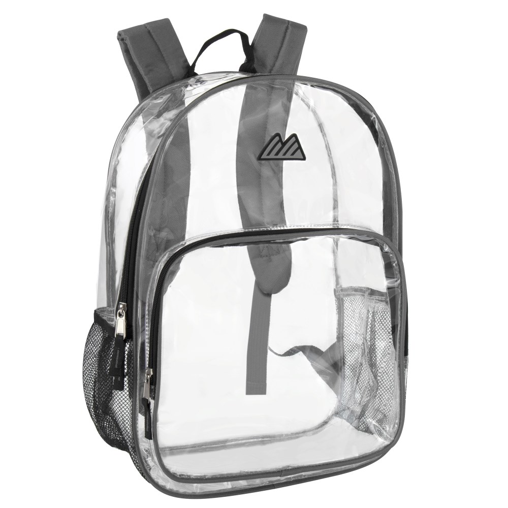 Summit Ridge Heavy-Duty Clear Backpack, Gray Trim (Min Order Qty 5) MPN:2007GRY