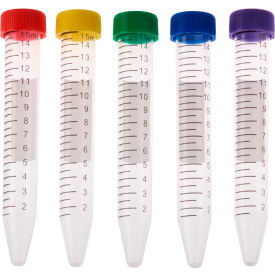 CELLTREAT 15ml Centrifuge Tube Assorted Color Cap Resealable Bag Sterile 500/Case 230411A