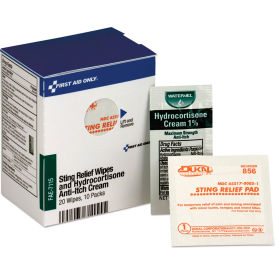 First Aid Only™ Sting Relief Wipes & Hydrocortisone Packs For SmartCompliance Cabinet 30/Box FAE-7115