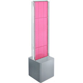 Global Approved 700728-PNK Two-Sided Pegboard Floor Display W/ Studio Base 14-1/2