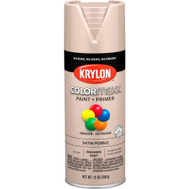 Krylon® Colormaxx™ Paint & Primer 12 oz. Satin Pebble K05572007 - Pkg Qty 6