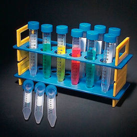 United Scientific™ Test Tube Rack Set w/ 15 ml Capacity 12 Plastic Tubes TTRSET-P