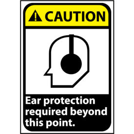 Caution Sign 14x10 Rigid Plastic - Ear Protection Required CGA23RB