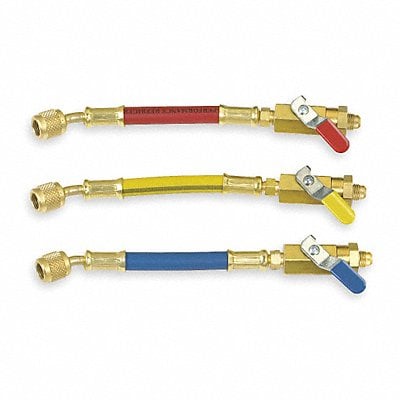 Ball Valve Hose Set 6 In Red Yellow Blue MPN:800-MBS