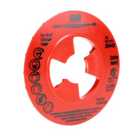 Disc Face Plate, 4 in Dia, Red, Extra Hard MPN:60440239774