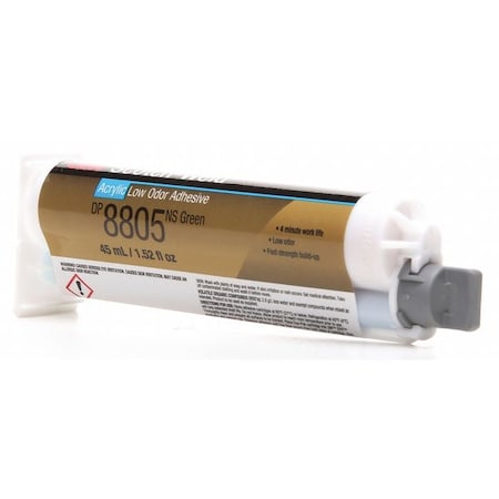 Acrylic Adhesive, Scotch-Weld™ Series, Green, Dual-Cartridge, 10:01 Mix Ratio MPN:00076308984335
