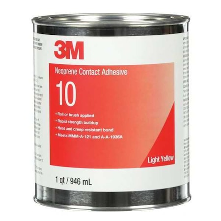 Contact Cement, 10 Series, Yellow, 1 qt, Can MPN:10