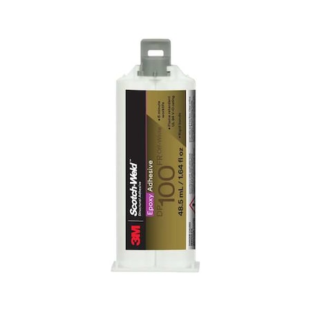 Hot Melt Adhesive, DP100FR Series, Clear, Dual-Cartridge, 1:01 Mix Ratio, 15 min Functional Cure MPN:100FR