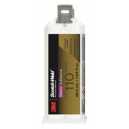 Acrylic Adhesive, DP110 Series, Off-White, Dual-Cartridge, 1:01 Mix Ratio, 20 min Functional Cure MPN:110
