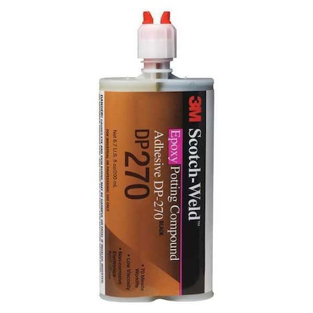 Instant Adhesive, DP270 Series, Clear, 0.7 oz, Bottle, 1:01 Mix Ratio, 3 hr Functional Cure MPN:270