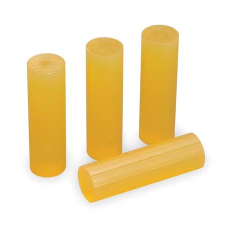 Hot Melt Adhesive, Amber, 5/8 in Dia, 2 in L, 50 sec Begins to Harden, 484 PK MPN:3738