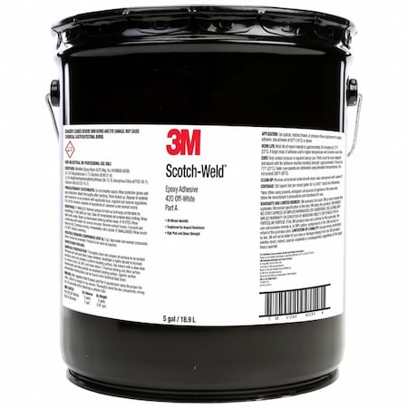 Epoxy Adhesive, 420 Series, White, Pail, 2:01 Mix Ratio, 4 hr Functional Cure MPN:420