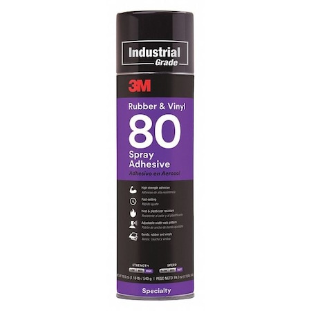 Spray Adhesive, 80 Series, Transparent Yellow, 24 fl oz, Aerosol Can MPN:80
