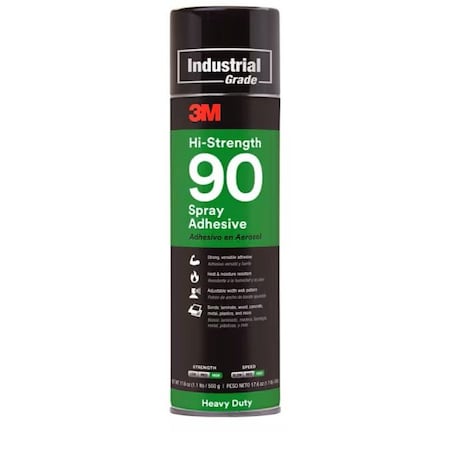 Spray Adhesive, Hi-Strength 90 Inverted Series, 24 fl oz, Aerosol Can MPN:90