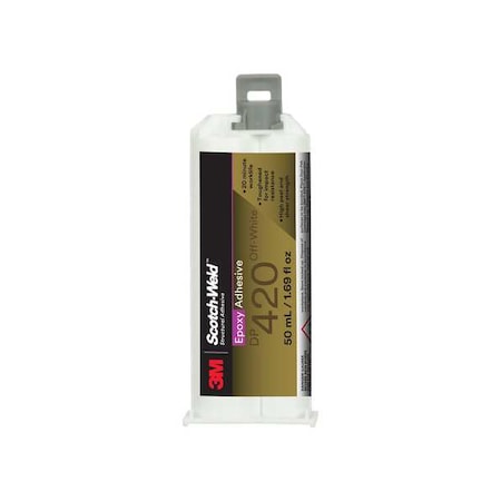 Epoxy Adhesive, DP420 Series, Off-White, Dual-Cartridge, 2:01 Mix Ratio, 2 hr Functional Cure MPN:DP420