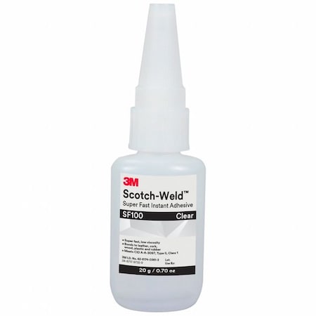 Glue Stick, Scotch-Weld Instant Adhesives Series, Clear, 0.71 oz, Bottle MPN:SF100
