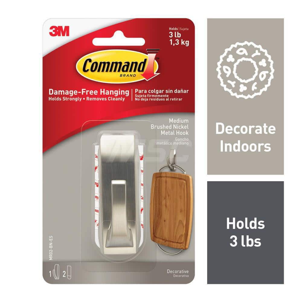 Storage Hook: Adhesive Back Mount, 1.155