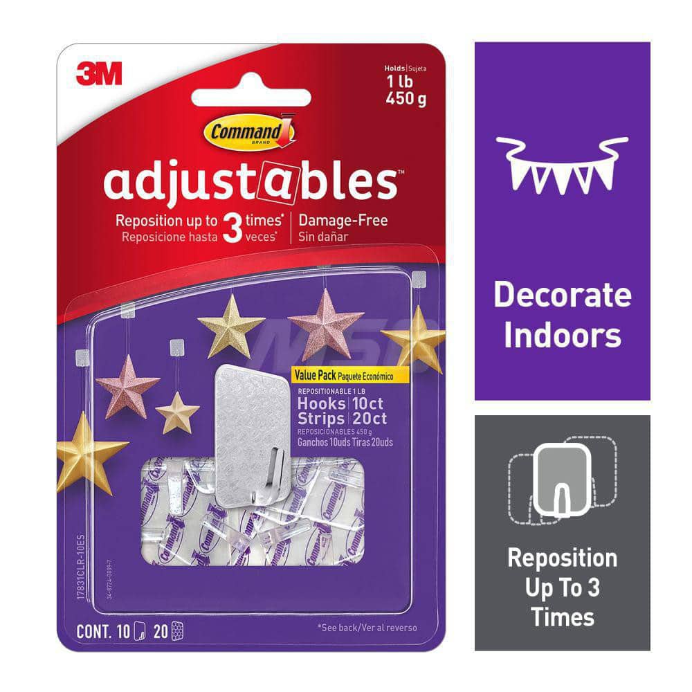 Storage Hook: Adhesive Back Mount, 1.39