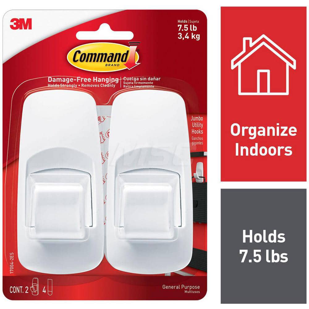 Storage Hook: Adhesive Back Mount, 1.35