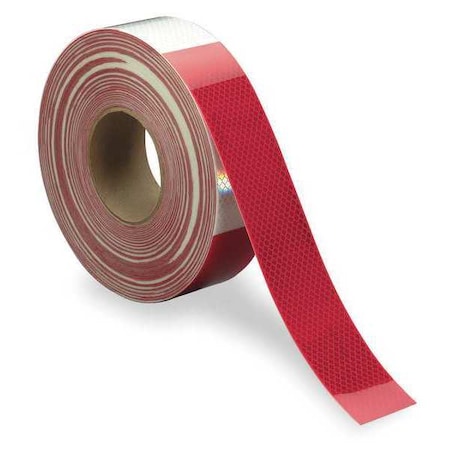 Premium Grade Reflective Tape Rigid 11 in Red/7 in White, 2 in W x 50 yd L, 16 mil Thick MPN:983-32-7