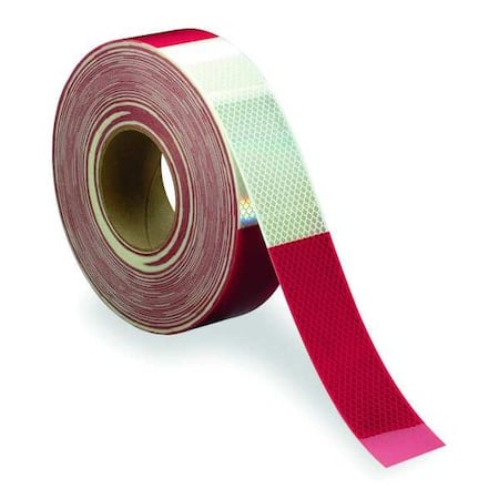 Premium Grade Reflective Tape Reflective Sheeting 6 in Red/6 in White, 2 in W x 50 yd L MPN:983-326-6