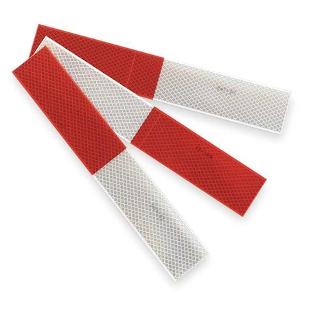 Conspicuity Marking Reflective Microprismatic Lens Sheet Reflective Sheeting Red/White, 2