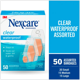 Nexcare™ Waterproof Bandages 432-50 50 ct. Assorted Clear MMM43250
