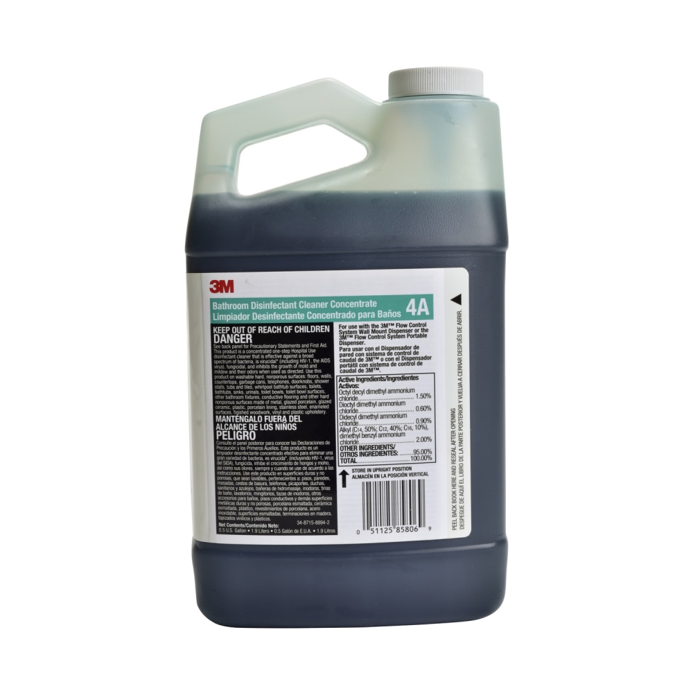 3M Flow Control Bathroom Disinfectant Cleaner Concentrate 4A, 64 Oz, Case Of 4 MPN:4AEA