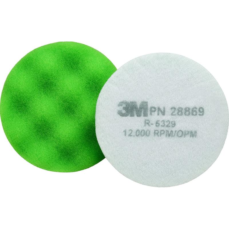Bonnets & Pads; Diameter (Fractional Inch): 3-1/4; Product Type: Buffing Pad; Buffing Pad; Material: Foam; Color: Green; Maximum RPM: 12000.000; Attachment Type: Hook & Loop MPN:7100082540