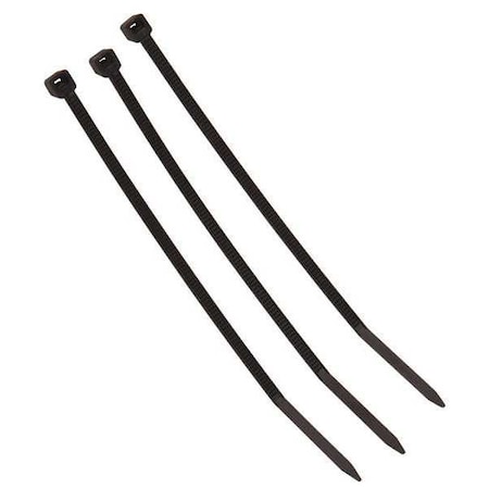 Cable Tie, 4 in L, 3/4 in Max Bundle Dia., Black, Nylon 6/6, 18 lb Strength, 1000 PK MPN:CT4BK18-M
