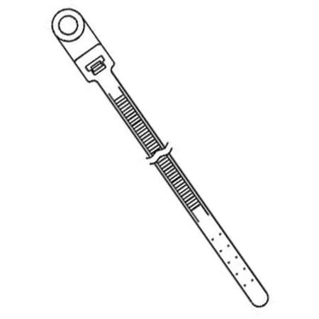Cable Tie, 9 in L, 2 in Max Bundle Dia., Black, Nylon, 50 lb Strength, 1000 PK MPN:CT8BK50S-C