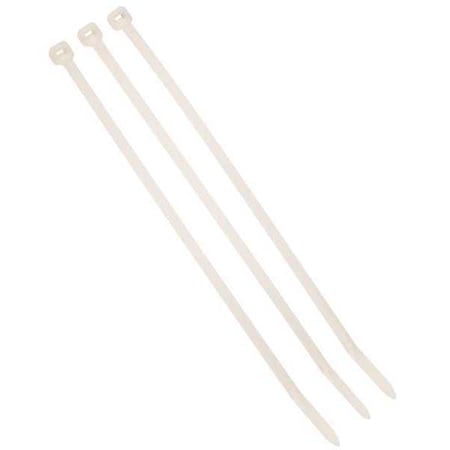 Cable Tie, 8 in L, 1-7/8 in Max Bundle Dia., Natural, Nylon 6/6, 50 lb Strength, 1000 PK MPN:CT8NT50-C