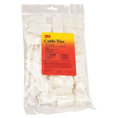 Cable Tie Base, Nylon 6/6, Natural, 0.99 in L MPN:CTB1X1NTA-C