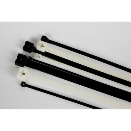 Cable Tie, 4 in L, 0.90 in Max Bundle Dia., Natural, Nylon 6/6, 18 lb Strength, 1000 PK MPN:CTSB4NT18-C