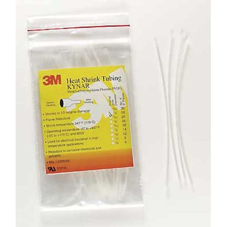 Heat Shrink Tube, Thin Wall, 2:1 I.D. Shrink Ratio, 0.5 in I.D. Before Shrinking, Clear, 4 ft MPN:FP-301-1/2-Clear-4'-Bulk