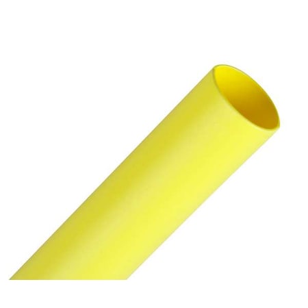 Heat Shrink Tube, Thin Wall, 2:1 I.D. Shrink Ratio, 0.38 in I.D. Before Shrinking, Yellow, 4 ft MPN:FP301-3/8-48