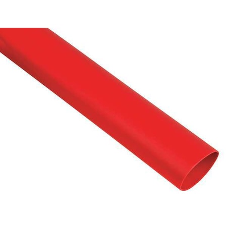 Adhesive Lined Heat Shrink Tube, Heavy Wall, 3:1 I.D. Shrink Ratio, 1.1 in I.D. Before Shrinking, Red, 4 ft, 20 PK MPN:HDT-1100-48A-RED